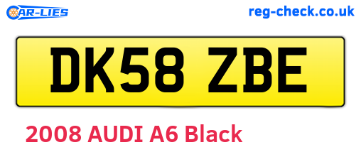 DK58ZBE are the vehicle registration plates.