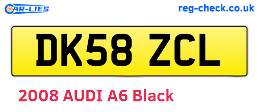 DK58ZCL are the vehicle registration plates.