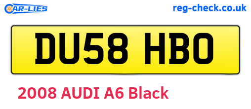 DU58HBO are the vehicle registration plates.