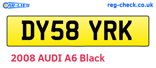 DY58YRK are the vehicle registration plates.