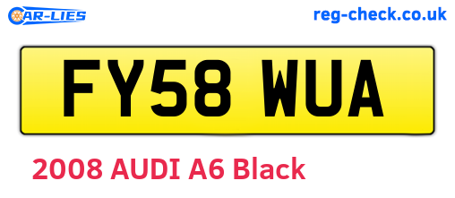 FY58WUA are the vehicle registration plates.