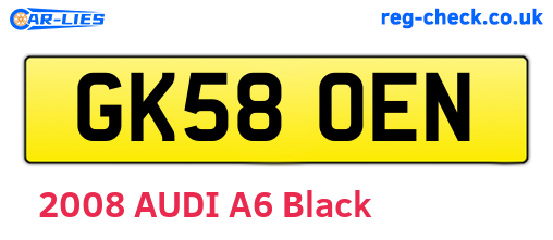 GK58OEN are the vehicle registration plates.