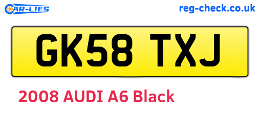 GK58TXJ are the vehicle registration plates.