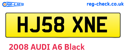 HJ58XNE are the vehicle registration plates.
