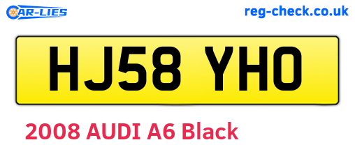 HJ58YHO are the vehicle registration plates.