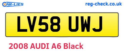 LV58UWJ are the vehicle registration plates.