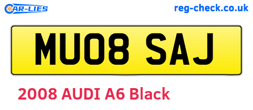 MU08SAJ are the vehicle registration plates.