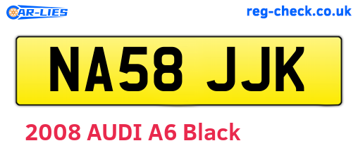 NA58JJK are the vehicle registration plates.