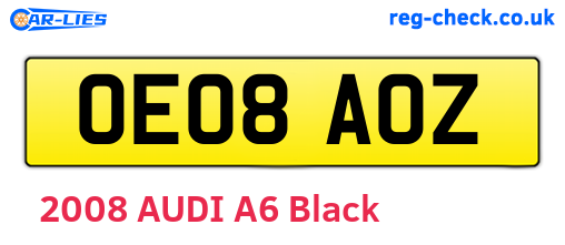 OE08AOZ are the vehicle registration plates.
