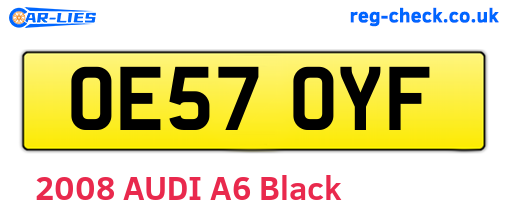 OE57OYF are the vehicle registration plates.