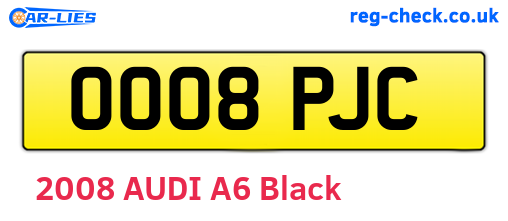 OO08PJC are the vehicle registration plates.