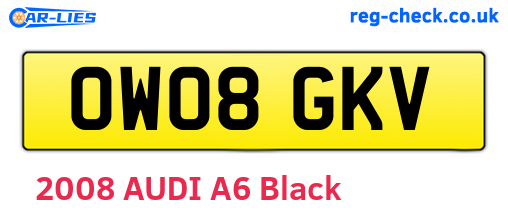 OW08GKV are the vehicle registration plates.