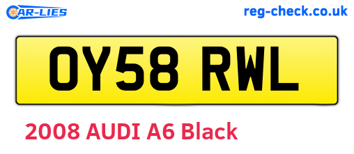 OY58RWL are the vehicle registration plates.