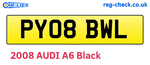 PY08BWL are the vehicle registration plates.