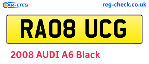 RA08UCG are the vehicle registration plates.