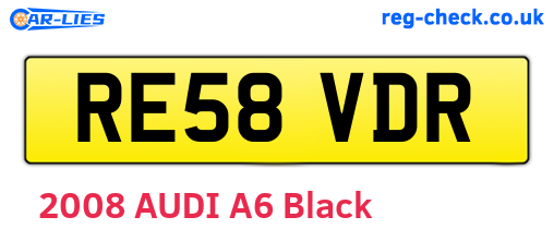 RE58VDR are the vehicle registration plates.
