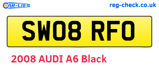SW08RFO are the vehicle registration plates.