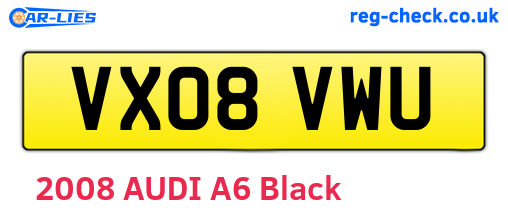 VX08VWU are the vehicle registration plates.