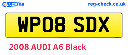 WP08SDX are the vehicle registration plates.