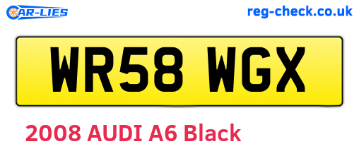 WR58WGX are the vehicle registration plates.