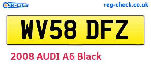 WV58DFZ are the vehicle registration plates.