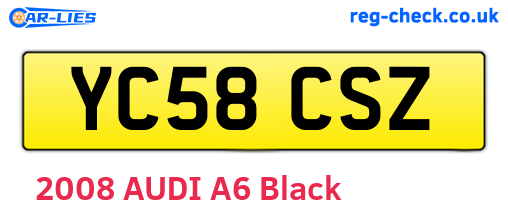 YC58CSZ are the vehicle registration plates.