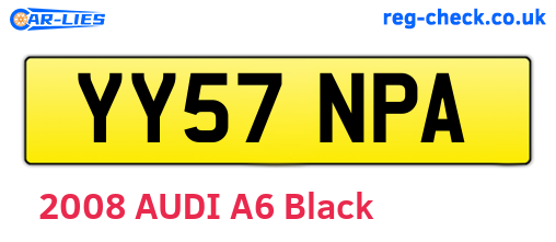 YY57NPA are the vehicle registration plates.
