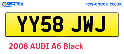YY58JWJ are the vehicle registration plates.
