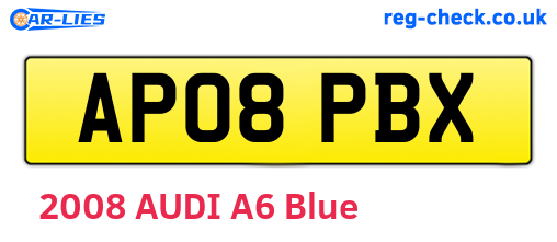 AP08PBX are the vehicle registration plates.