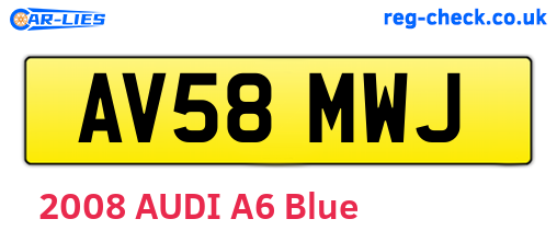 AV58MWJ are the vehicle registration plates.