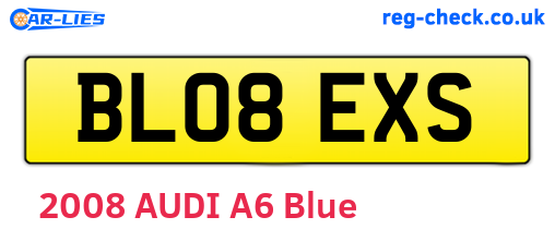 BL08EXS are the vehicle registration plates.