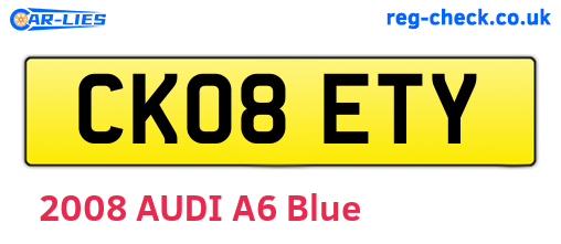CK08ETY are the vehicle registration plates.