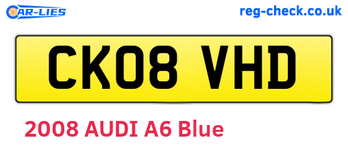 CK08VHD are the vehicle registration plates.