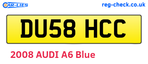 DU58HCC are the vehicle registration plates.
