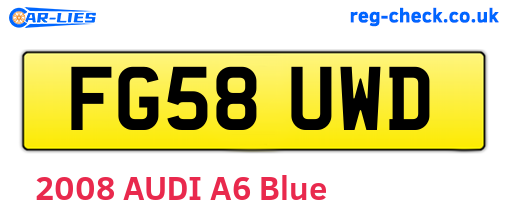 FG58UWD are the vehicle registration plates.