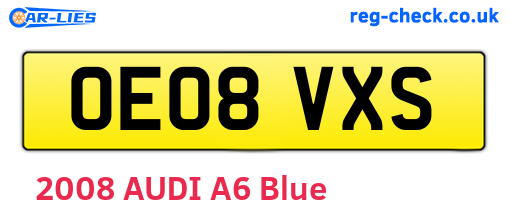 OE08VXS are the vehicle registration plates.