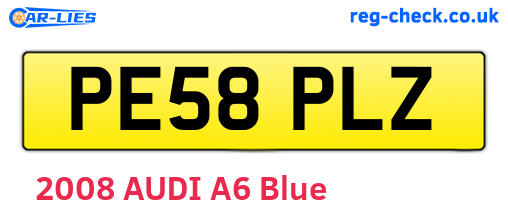 PE58PLZ are the vehicle registration plates.