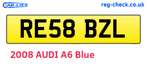RE58BZL are the vehicle registration plates.