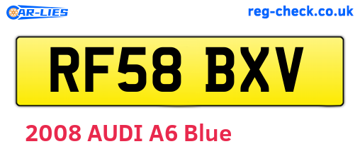 RF58BXV are the vehicle registration plates.