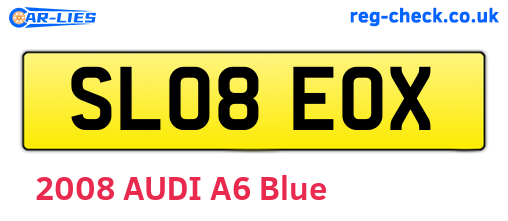SL08EOX are the vehicle registration plates.