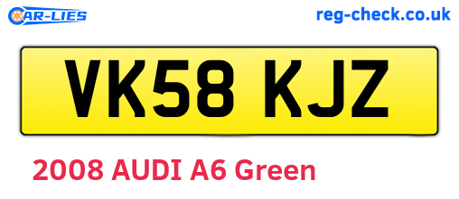 VK58KJZ are the vehicle registration plates.