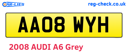 AA08WYH are the vehicle registration plates.