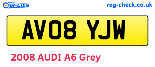 AV08YJW are the vehicle registration plates.
