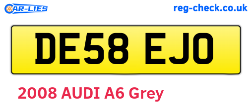 DE58EJO are the vehicle registration plates.