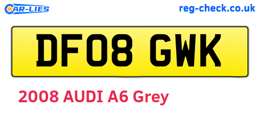 DF08GWK are the vehicle registration plates.
