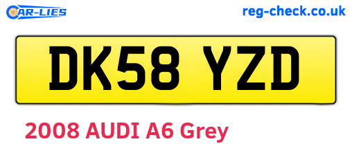 DK58YZD are the vehicle registration plates.