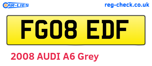 FG08EDF are the vehicle registration plates.