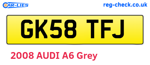 GK58TFJ are the vehicle registration plates.