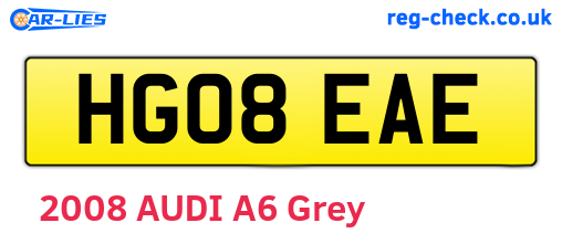 HG08EAE are the vehicle registration plates.