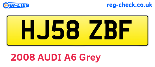 HJ58ZBF are the vehicle registration plates.